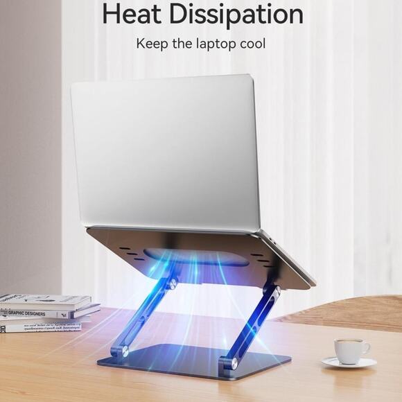 Foldable Aluminum Laptop Stand 10-17.3" Laptops, Height Adjustable Portable NEW - Picture 4 of 7